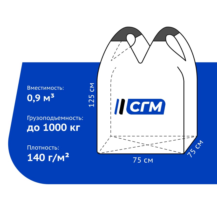 МКР открытый верх + глухое дно [75*75*125 см.] 140 г./м2